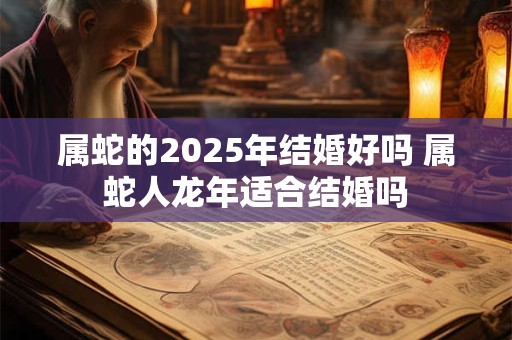 属蛇的2025年结婚好吗 属蛇人龙年适合结婚吗
