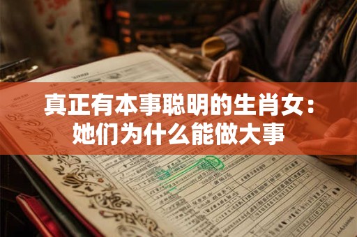 真正有本事聪明的生肖女：她们为什么能做大事