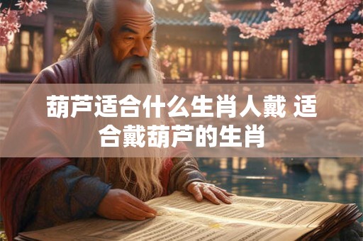 葫芦适合什么生肖人戴 适合戴葫芦的生肖