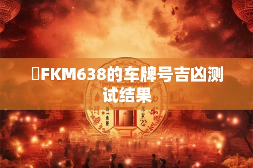滬FKM638的车牌号吉凶测试结果