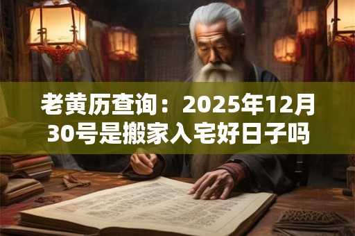 老黄历查询：2025年12月30号是搬家入宅好日子吗