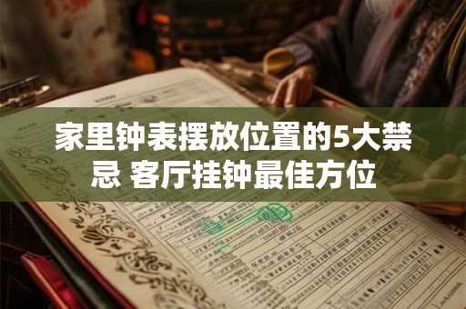 家里钟表摆放位置的5大禁忌 客厅挂钟最佳方位