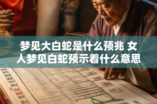 梦见大白蛇是什么预兆 女人梦见白蛇预示着什么意思