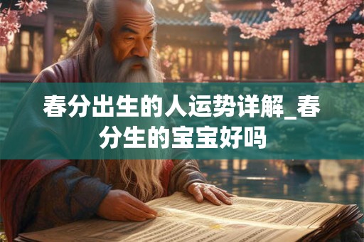 春分出生的人运势详解_春分生的宝宝好吗