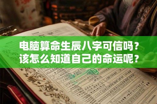 电脑算命生辰八字可信吗？该怎么知道自己的命运呢？