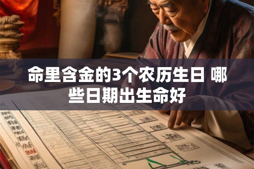 命里含金的3个农历生日 哪些日期出生命好