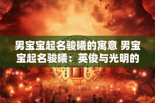 男宝宝起名骏曦的寓意 男宝宝起名骏曦:英俊与光明的寓意 男宝宝起名骏曦的寓意 男宝宝起名骏曦:英俊与光明的寓意