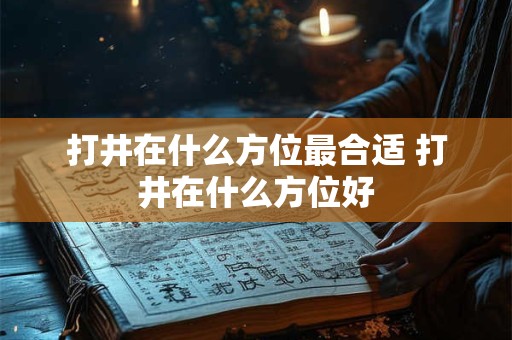 打井在什么方位最合适 打井在什么方位好