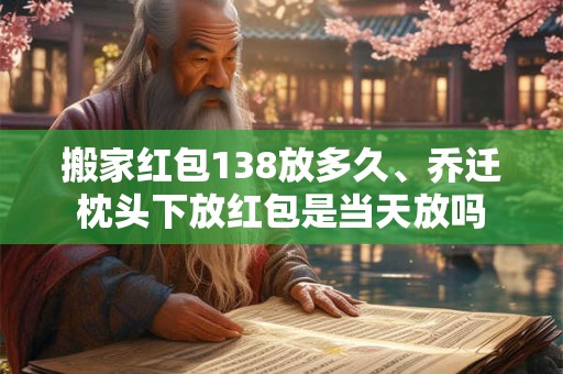 搬家红包138放多久、乔迁枕头下放红包是当天放吗