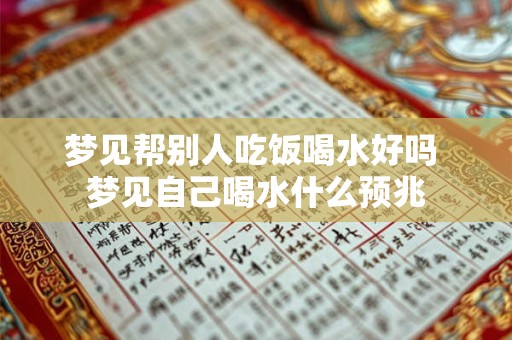 梦见帮别人吃饭喝水好吗 梦见自己喝水什么预兆