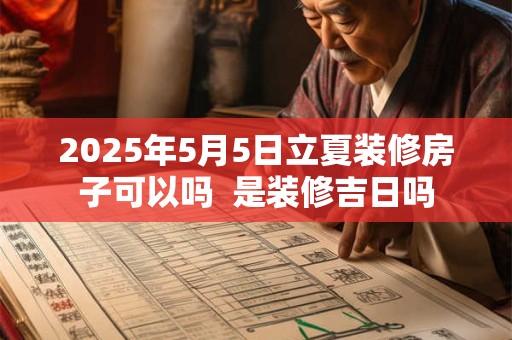 2025年5月5日立夏装修房子可以吗  是装修吉日吗