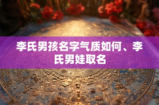 李氏男孩名字气质如何、李氏男娃取名