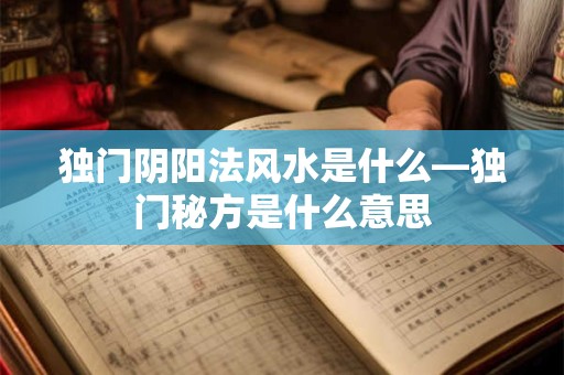 独门阴阳法风水是什么—独门秘方是什么意思