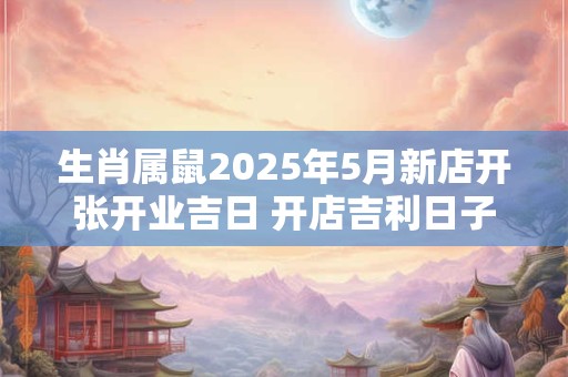生肖属鼠2025年5月新店开张开业吉日 开店吉利日子