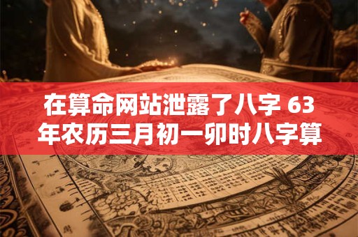 在算命网站泄露了八字 63年农历三月初一卯时八字算命 在算命网站泄露了八字 63年农历三月初一卯时八字算命