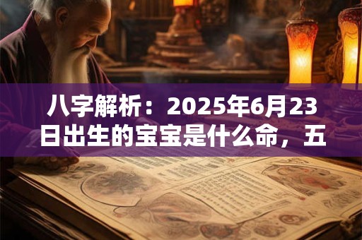 八字解析：2025年6月23日出生的宝宝是什么命，五行缺什么