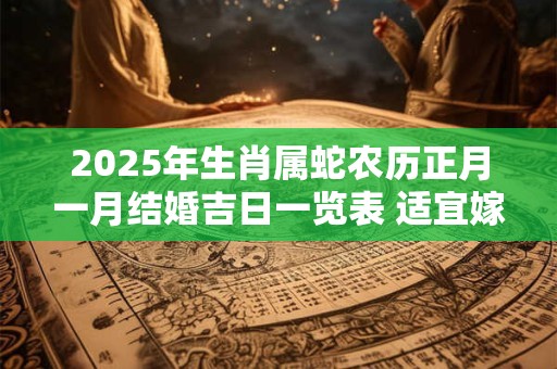2025年生肖属蛇农历正月一月结婚吉日一览表 适宜嫁娶的吉日