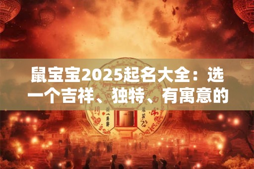 鼠宝宝2025起名大全：选一个吉祥、独特、有寓意的名字！