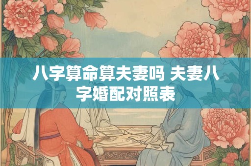 八字算命算夫妻吗 夫妻八字婚配对照表