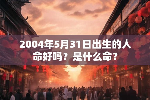 2004年5月31日出生的人命好吗？是什么命？
