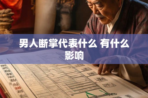 男人断掌代表什么 有什么影响
