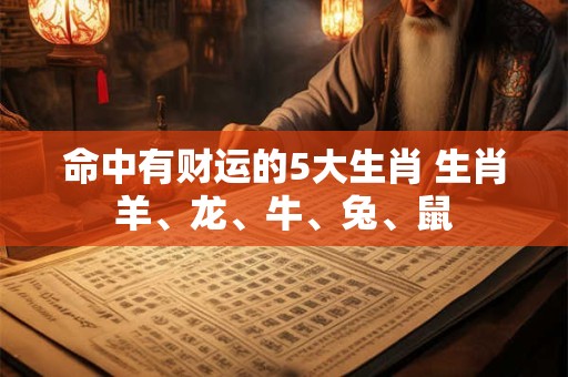 命中有财运的5大生肖 生肖羊、龙、牛、兔、鼠