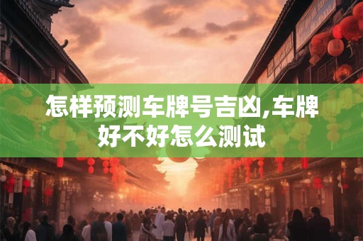 怎样预测车牌号吉凶,车牌好不好怎么测试