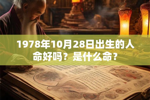 1978年10月28日出生的人命好吗？是什么命？