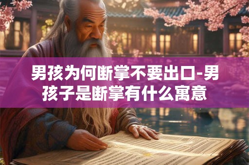 男孩为何断掌不要出口-男孩子是断掌有什么寓意
