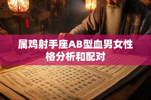 属鸡射手座AB型血男女性格分析和配对