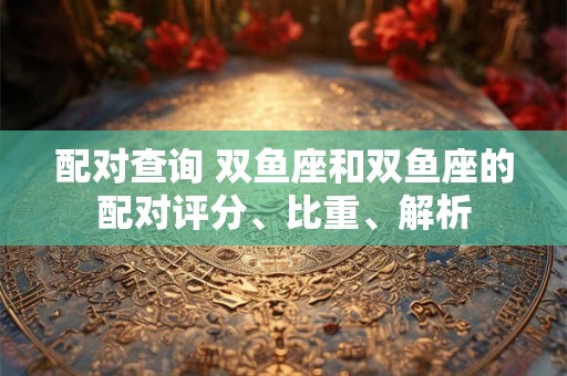配对查询 双鱼座和双鱼座的配对评分、比重、解析