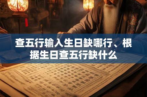 查五行输入生日缺哪行、根据生日查五行缺什么