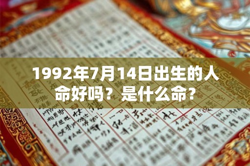 1992年7月14日出生的人命好吗？是什么命？