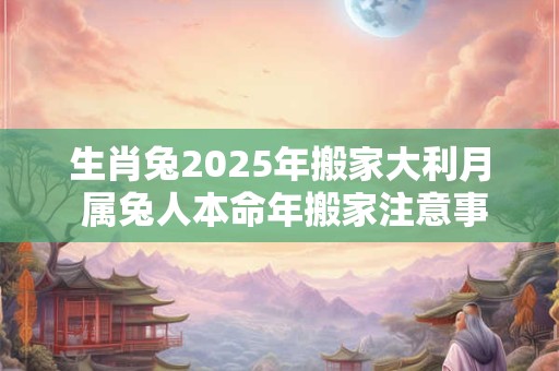 生肖兔2025年搬家大利月 属兔人本命年搬家注意事项