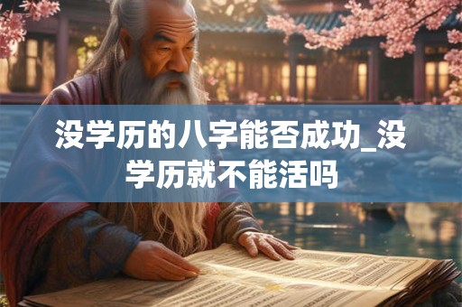 没学历的八字能否成功_没学历就不能活吗