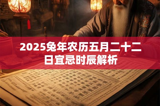 2025兔年农历五月二十二日宜忌时辰解析 2025兔年农历五月二十二日宜忌时辰解析
