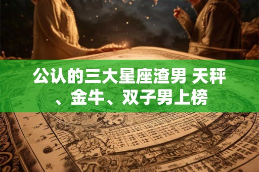 公认的三大星座渣男 天秤、金牛、双子男上榜