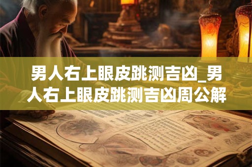 男人右上眼皮跳测吉凶_男人右上眼皮跳测吉凶周公解梦