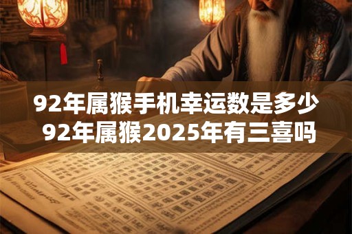 92年属猴手机幸运数是多少 92年属猴2025年有三喜吗