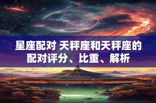 星座配对 天秤座和天秤座的配对评分、比重、解析