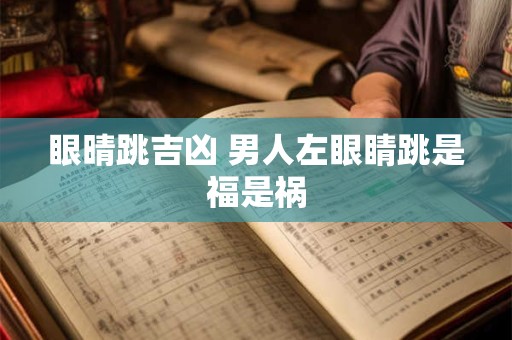 眼晴跳吉凶 男人左眼睛跳是福是祸