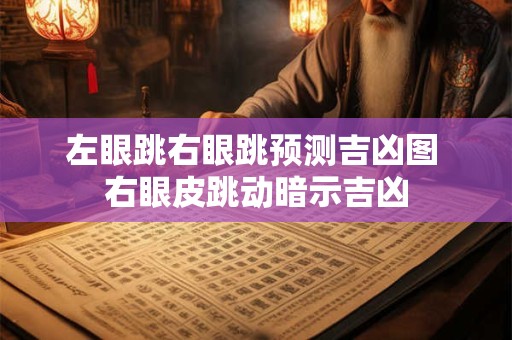 详细阅读:左眼跳右眼跳预测吉凶图 右眼皮跳动暗示吉凶 左眼跳右眼跳预测吉凶图 右眼皮跳动暗示吉凶
