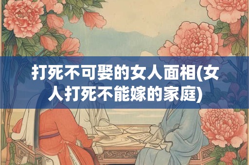 打死不可娶的女人面相(女人打死不能嫁的家庭)