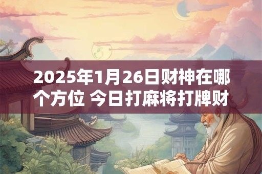 2025年1月26日财神在哪个方位 今日打麻将打牌财运方位！