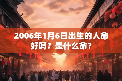 2006年1月6日出生的人命好吗？是什么命？