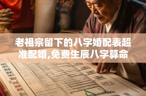 老祖宗留下的八字婚配表超准配婚,免费生辰八字算命详解