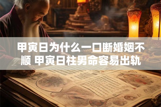甲寅日为什么一口断婚姻不顺 甲寅日柱男命容易出轨吗