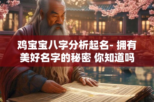 鸡宝宝八字分析起名- 拥有美好名字的秘密 你知道吗
