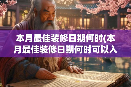 本月最佳装修日期何时(本月最佳装修日期何时可以入住)