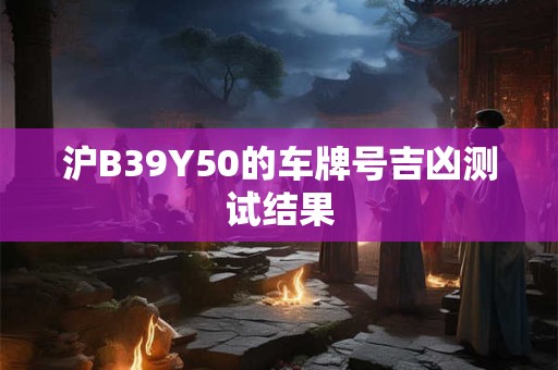 沪B39Y50的车牌号吉凶测试结果